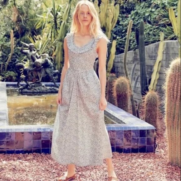 Doen Dresses & Skirts - Dôen RARE Mandarin Dress in Navy Champignon Size L